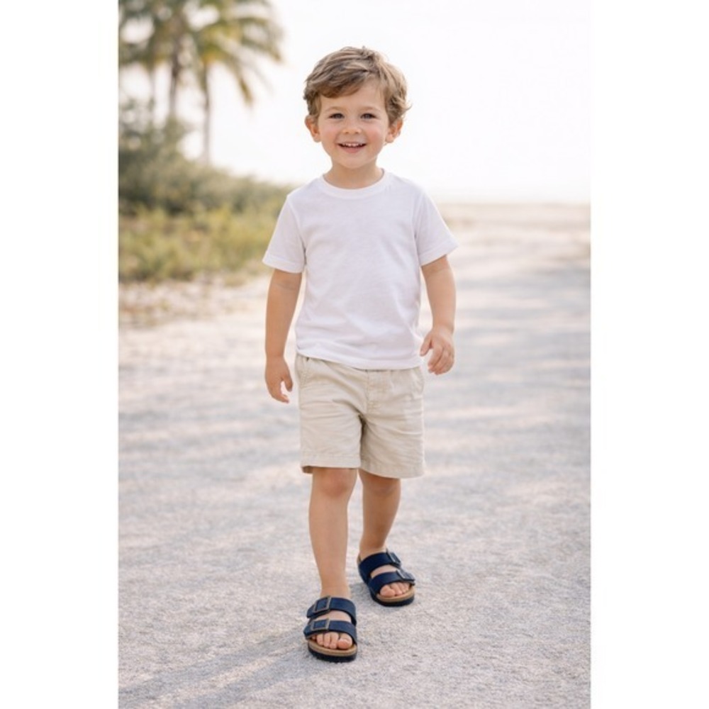 Lucky Brand Blanc Kids Sandals Navy Blue  Suede Double‎ Buckle Slides US 13